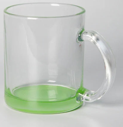 TAZA TRANSPARENTE BASE COLOR 11 OZ SUBLIMABLE