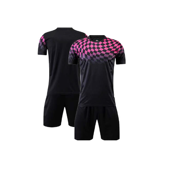 UNIFORME DEPORTIVO NIÑOS NEGRO-ROSADO SUBLIMABLE UK019