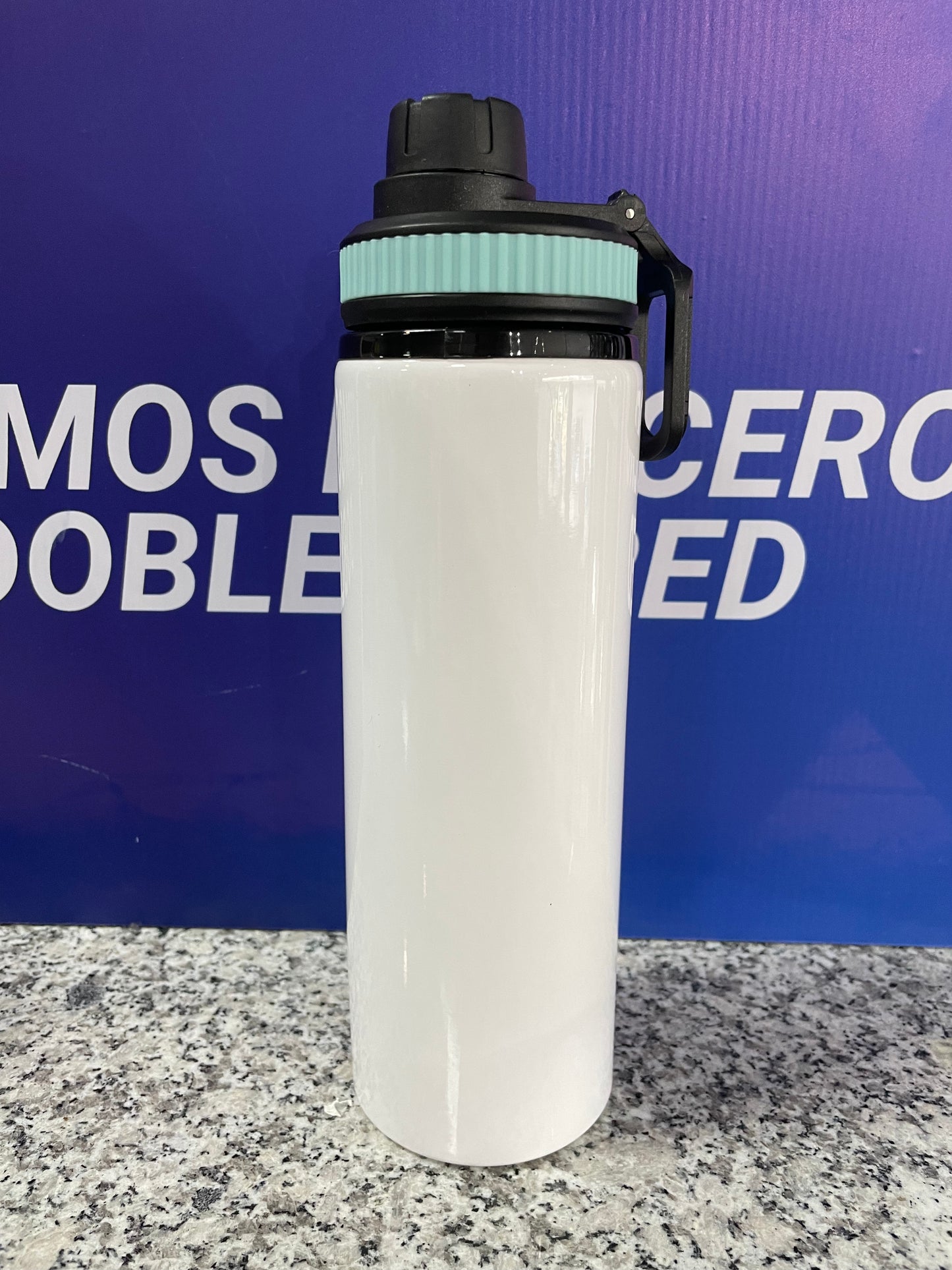 BOTELLA DEPORTIVA "ENROSCABLE W155" CON ARO DE COLOR 750ml SUBLIMABLE