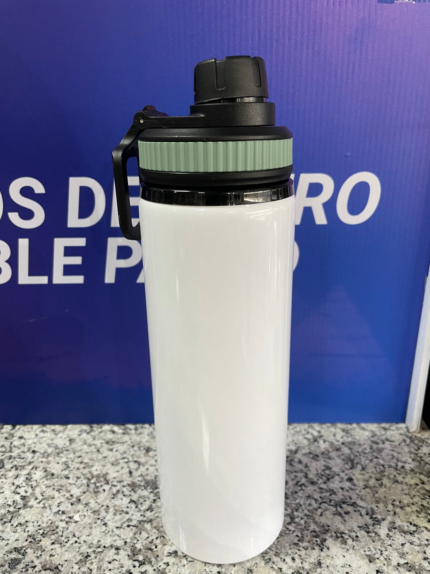 BOTELLA DEPORTIVA "ENROSCABLE W155" CON ARO DE COLOR 750ml SUBLIMABLE