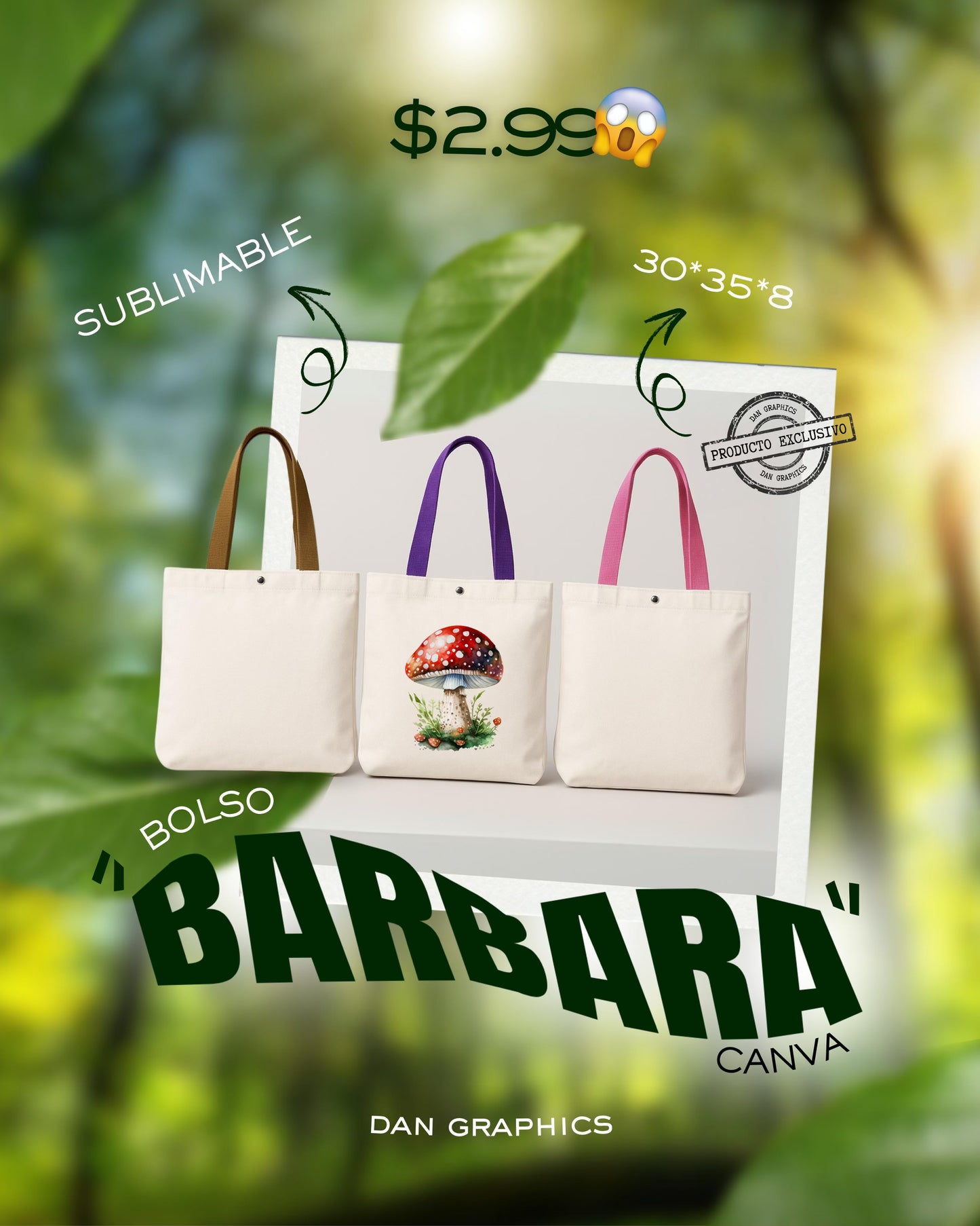 BOLSO "BARBARA" CANVA SUBLIMABLE
