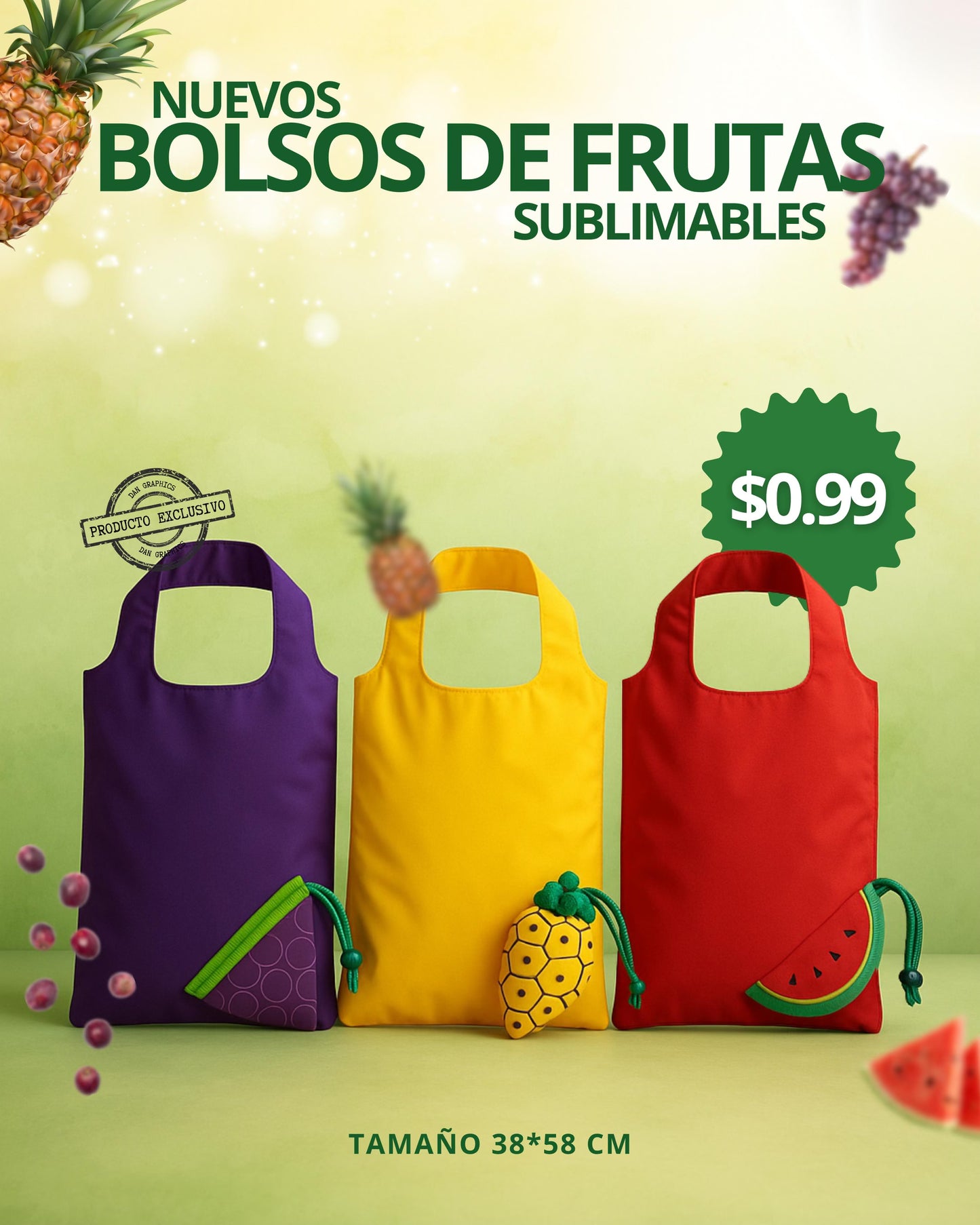 BOLSO "DE FRUTA" SUBLIMABLE