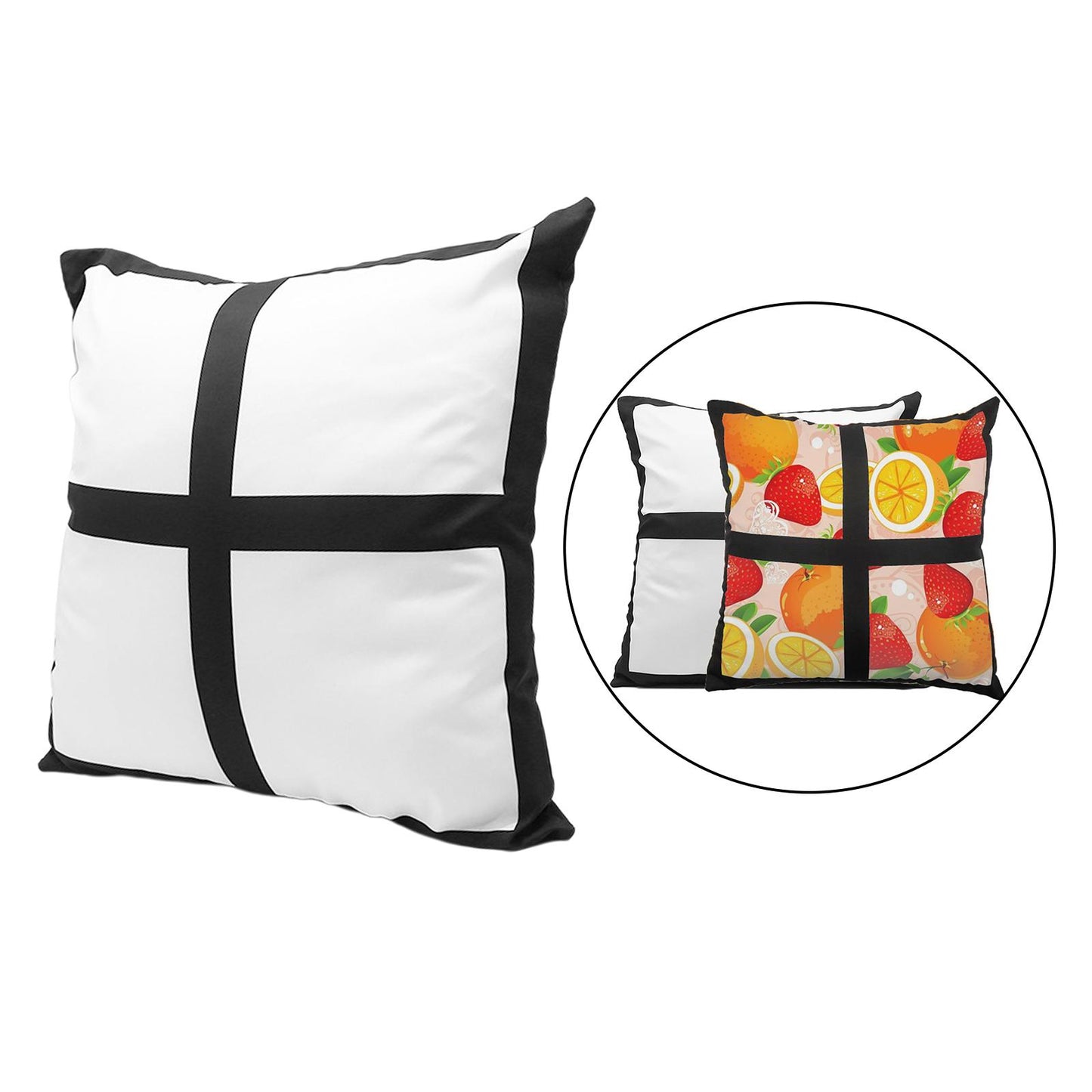 FUNDA DE ALMOHADA ''4 PANEL'' 40x40 cm SUBLIMABLE