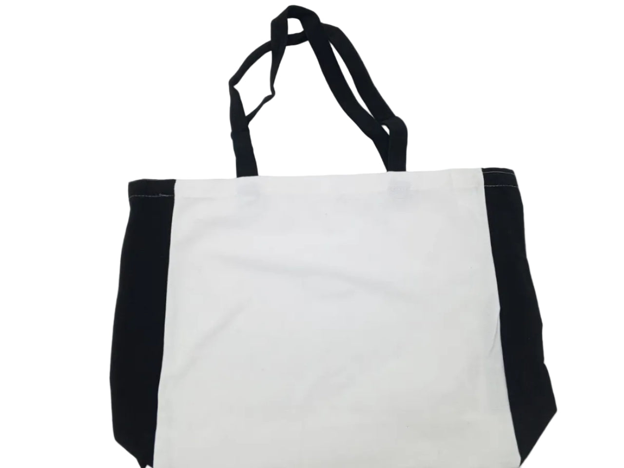 BOLSO CANVA BLANCO CON NEGRO ''PATRICIA'' 40*37*12 cm SUBLIMABLE
