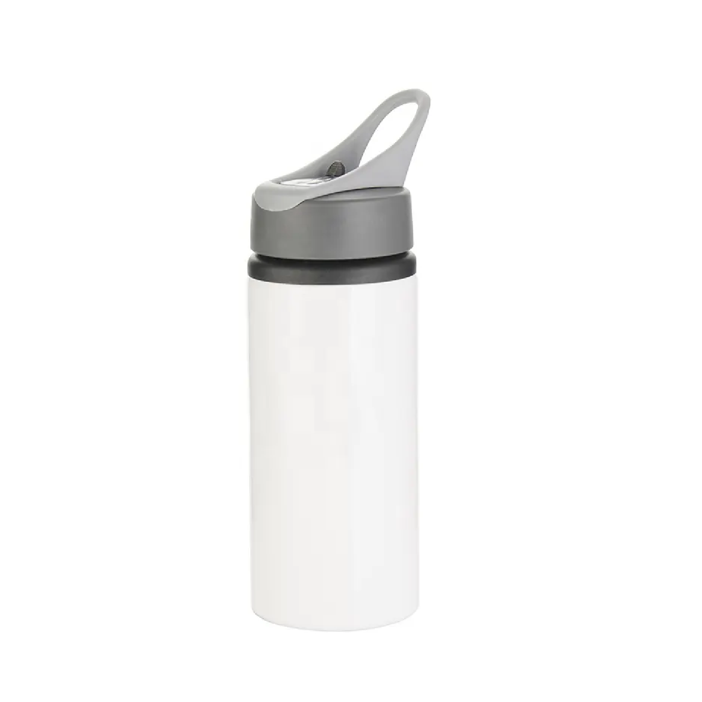 BOTELLA "BEST" SPORTS DE ALUMINIO BLANCA CON POPOTE 600ml