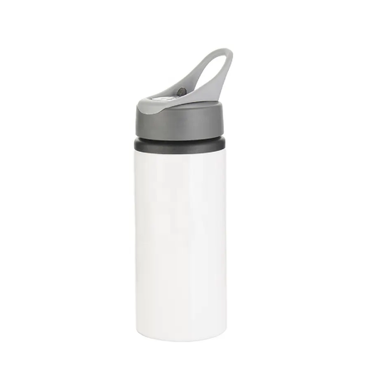 BOTELLA "BEST" SPORTS DE ALUMINIO BLANCA CON POPOTE 600ml