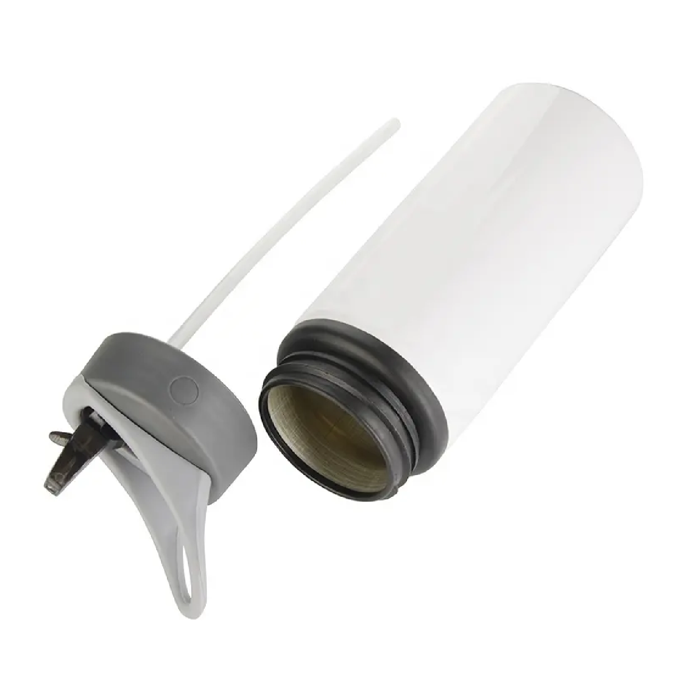 BOTELLA "BEST" SPORTS DE ALUMINIO BLANCA CON POPOTE 600ml