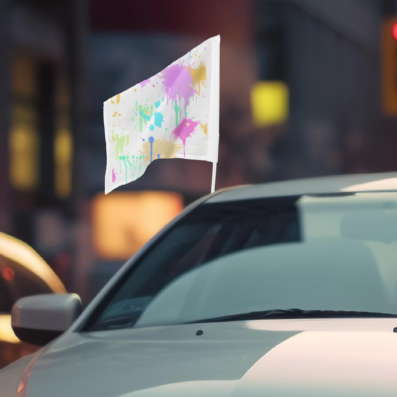 BANDERÍN DE CARRO CON PALO SUBLIMABLE