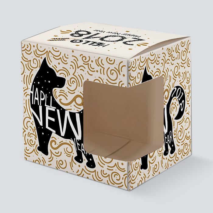 CAJA DE CARTÓN PARA TAZA 11 OZ SUBLIMABLE CON VENTANA GLOSSY