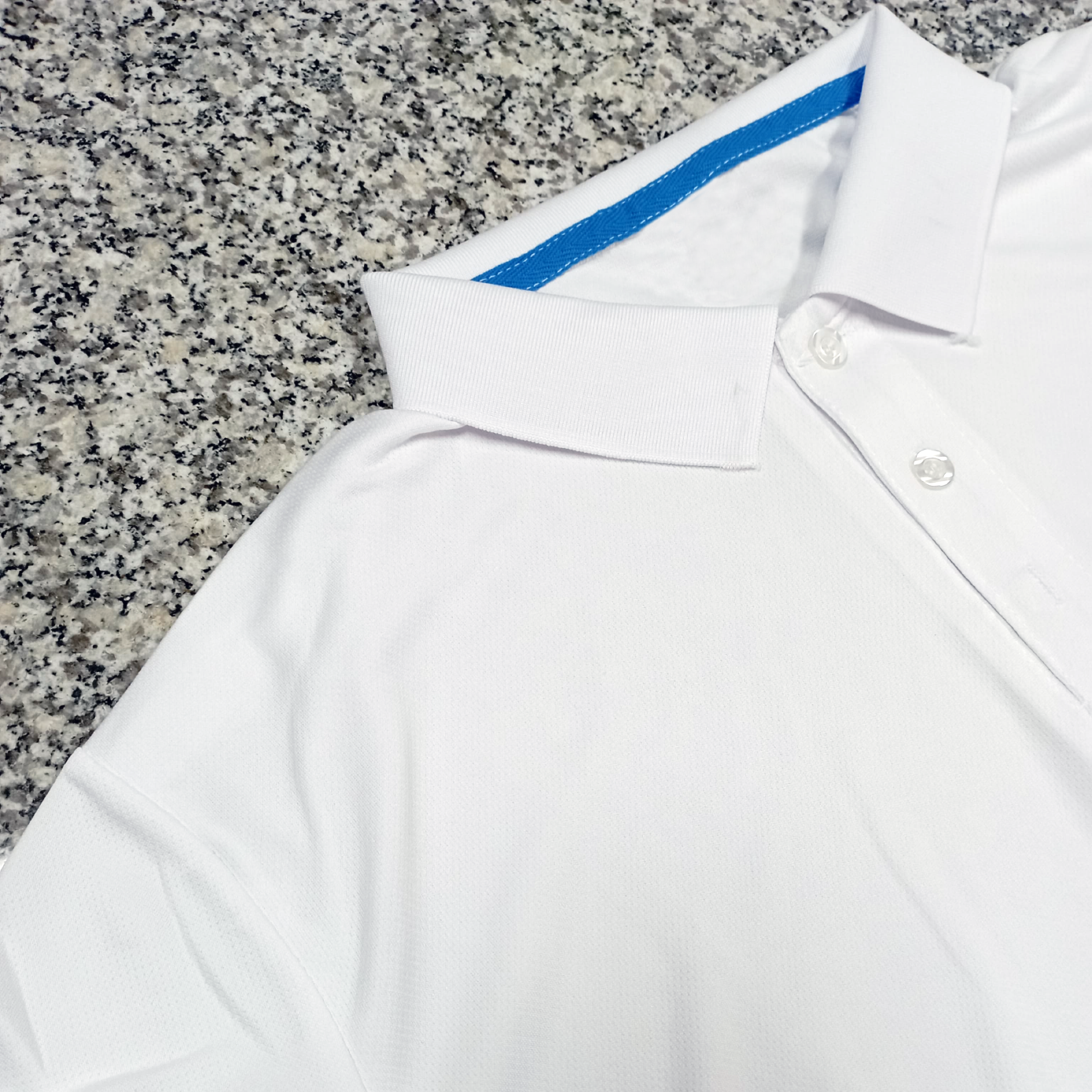 POLO DRYFIT (UNISEX) GALAXY BLANCO 100% POLIESTER SUBLIMABLE