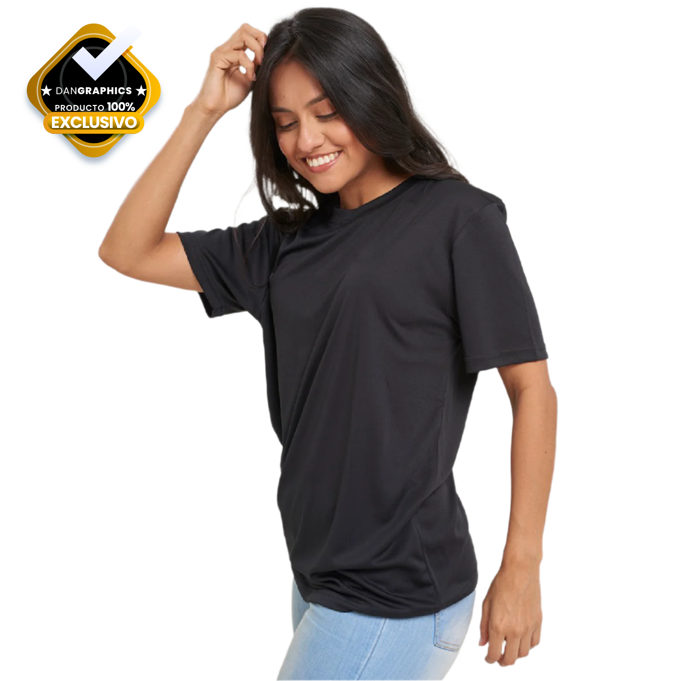 SUÉTER DRYFIT (UNISEX) NEGRO 100% POLIESTER