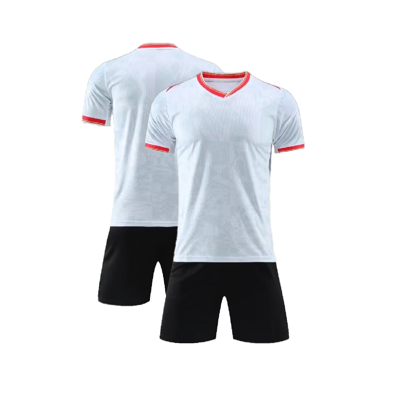 UNIFORME DEPORTIVO BLANCO CUELLO ROJO SUBLIMABLE UA045