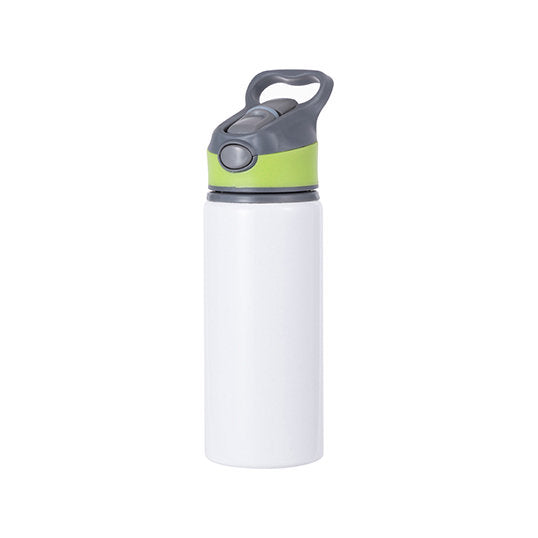 BOTELLA BLANCA DE ALUMINIO "RING W150" DEPORTIVA CON DOBLE BOTÓN 600ml SUBLIMABLE