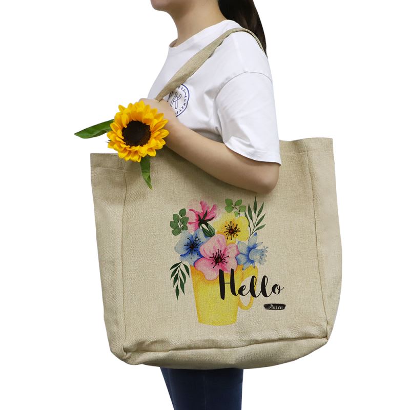BOLSA TOTE BEIGE TELA SACO (MANTA SUCIA FINA) 40x38cm