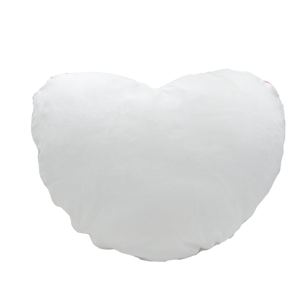 FUNDA ALMOHADA FORMA CORAZÓN DE LENTEJUELAS ROJAS SUBLIMABLE