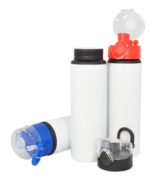 BOTELLA BLANCA ALUMINIO DEPORTIVA "BOTÓN W143" DE 750ml SUBLIMABLE