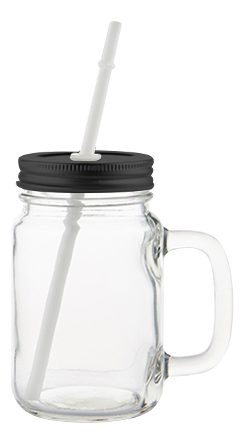 MASON JAR DE VIDRIO CON POPOTE 500ml