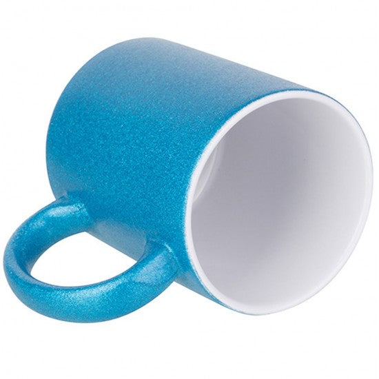 TAZA GLITTER AZUL 11oz