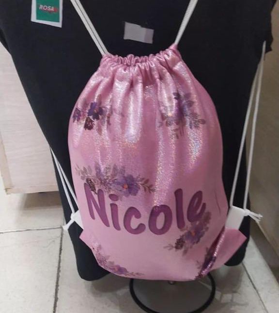 BOLSO/MOCHILA SUBLIMABLE GLITTER CON CORDÓN