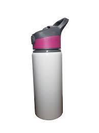 BOTELLA BLANCA DE ALUMINIO "RING W150" DEPORTIVA CON DOBLE BOTÓN 600ml SUBLIMABLE