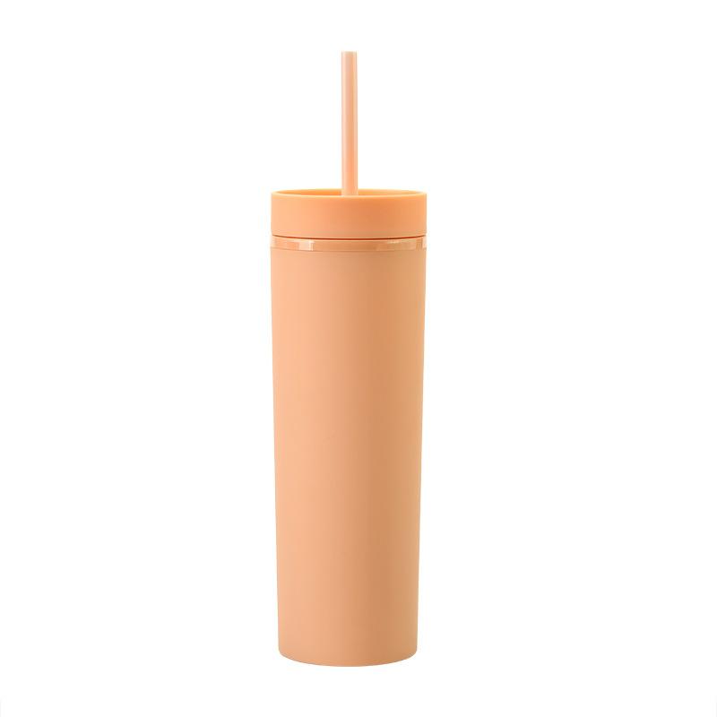 SKINNY TUMBLER MATTE DE PLÁSTICO CON POPOTE 16oz