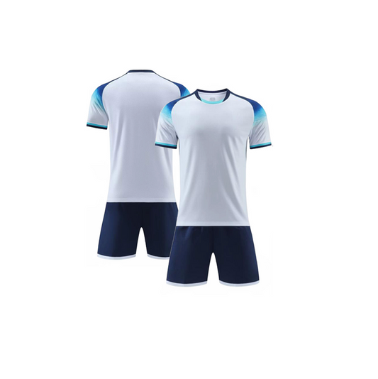 UNIFORME DEPORTIVO NIÑOS BLANCO Y AZUL SUBLIMABLE UK006