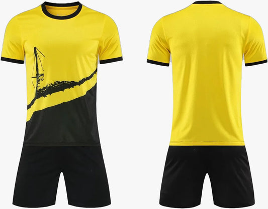 UNIFORME DEPORTIVO NIÑOS AMARILLO Y NEGRO SUBLIMABLE UK003