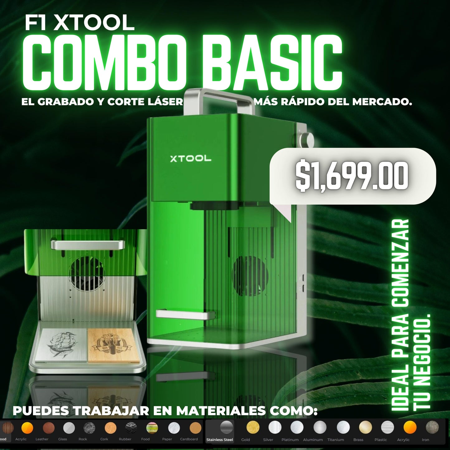 MÁQUINA DE CORTE Y GRABADO LÁSER XTOOL F1