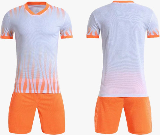 UNIFORME DEPORTIVO NARANJA Y BLANCO SUBLIMABLE UA010