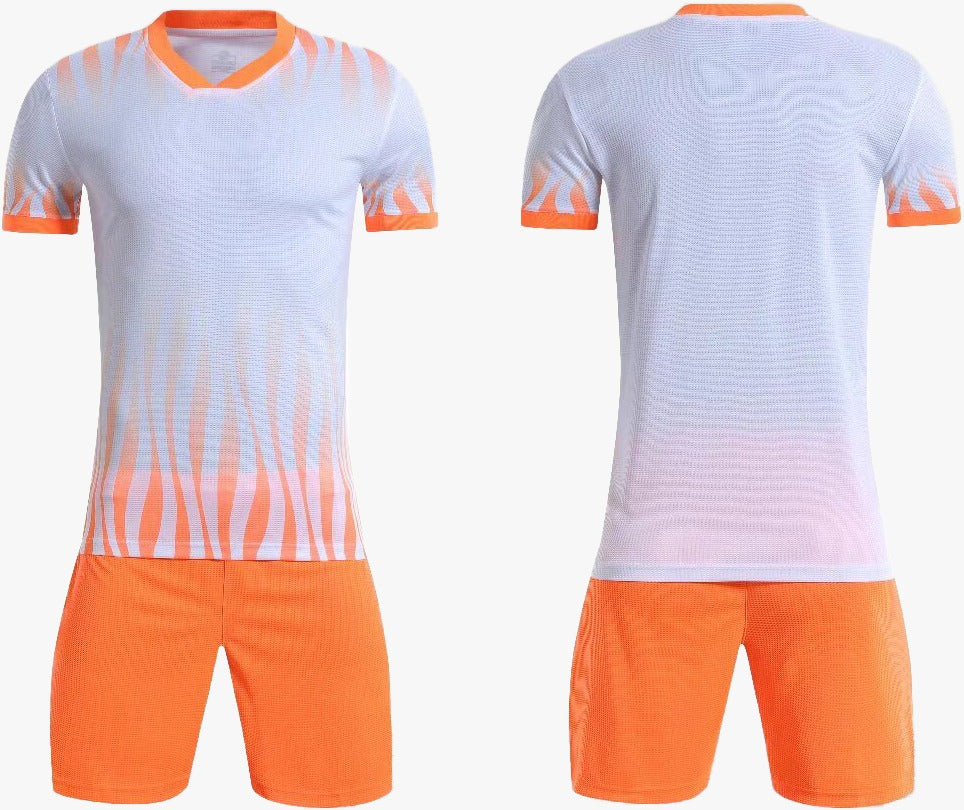 UNIFORME DEPORTIVO NIÑOS NARANJA Y BLANCO SUBLIMABLE UK005