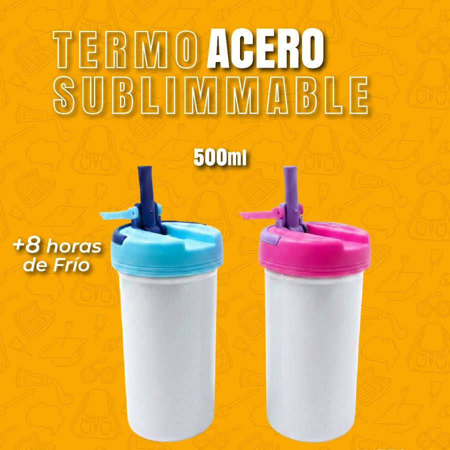 TERMO INFANTIL 350 ML ''BEE''  SUBLIMABLE ACERO INOXIDABLE
