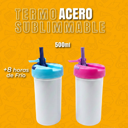 TERMO INFANTIL 350 ML ''BEE''  SUBLIMABLE ACERO INOXIDABLE