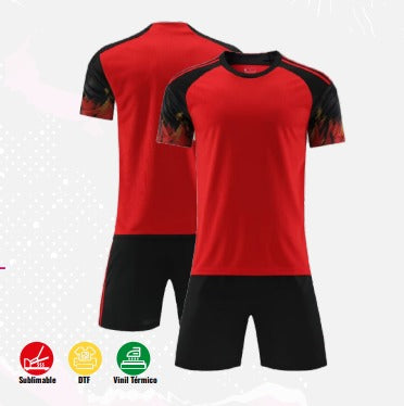 UNIFORME DEPORTIVO ROJO FUEGO SUBLIMABLE UA020