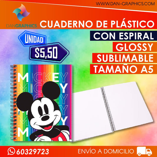 CUADERNO TAPA PLÁSTICA HOJA RAYADA A5