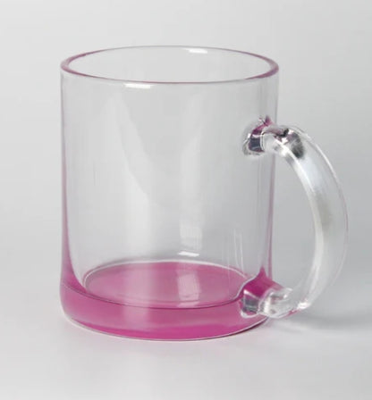 TAZA TRANSPARENTE BASE COLOR 11 OZ SUBLIMABLE