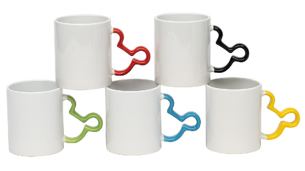TAZA CERAMICA ASA COLOR ''MICKEY'' SUBLIMABLE 11OZ