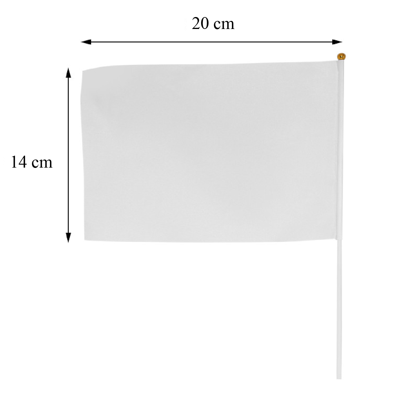 BANDERA 12x14cm CON PALO SUBLIMABLE