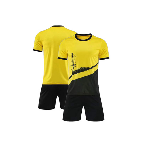 UNIFORME DEPORTIVO NIÑOS AMARILLO Y NEGRO SUBLIMABLE UK003