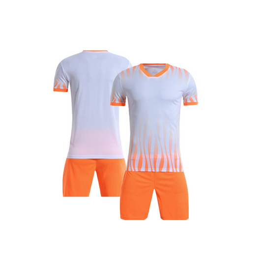UNIFORME DEPORTIVO NIÑOS NARANJA Y BLANCO SUBLIMABLE UK005