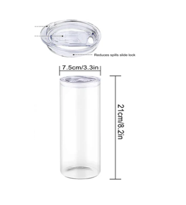 VASO SKINNY VIDRIO 25 OZ SUBLIMABLE