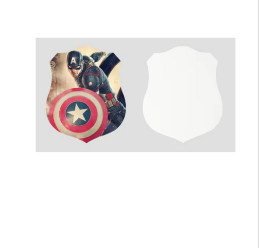 PLACA CON BASE TIPO ''ESCUDO'' 16*21cm ALUMINIO BLANCO SUBLIMABLE