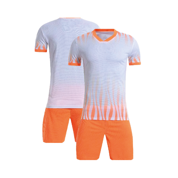 UNIFORME DEPORTIVO NARANJA Y BLANCO SUBLIMABLE UA010