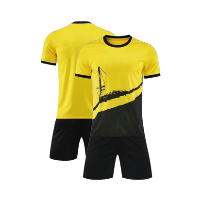 UNIFORME DEPORTIVO AMARILLO Y NEGRO SUBLIMABLE UA011