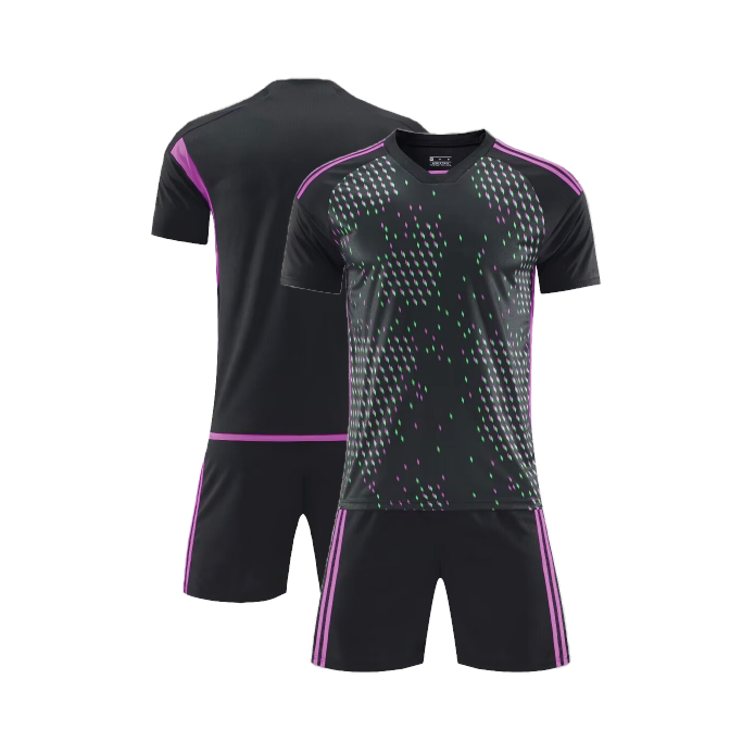 UNIFORME DEPORTIVO NEGRO Y MORADO SUBLIMABLE UA026