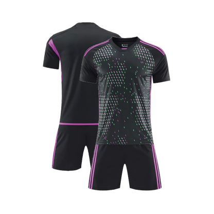 UNIFORME DEPORTIVO NEGRO Y MORADO SUBLIMABLE UA026