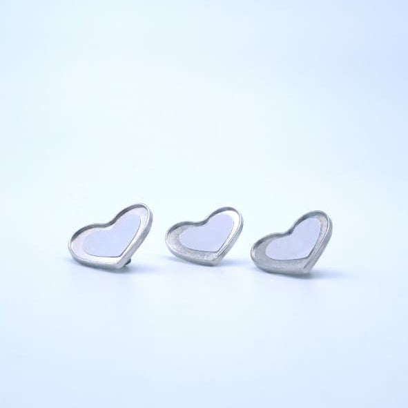 INSIGNIA PIN-BOTON CORAZON ''PLATEADO'' SUBLIMABLE