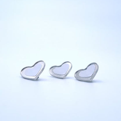 INSIGNIA PIN-BOTON CORAZON ''PLATEADO'' SUBLIMABLE