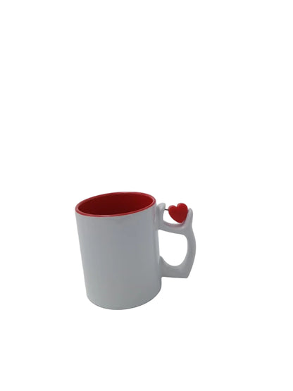 TAZA 11 OZ INTERIOR ROJO ''SPINNER CORAZON'' SUBLIMABLE