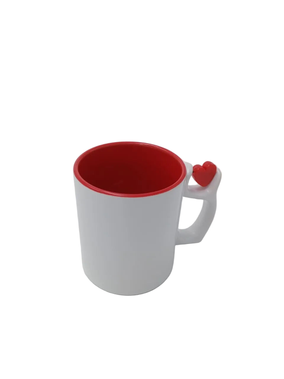 TAZA 11 OZ INTERIOR ROJO ''SPINNER CORAZON'' SUBLIMABLE