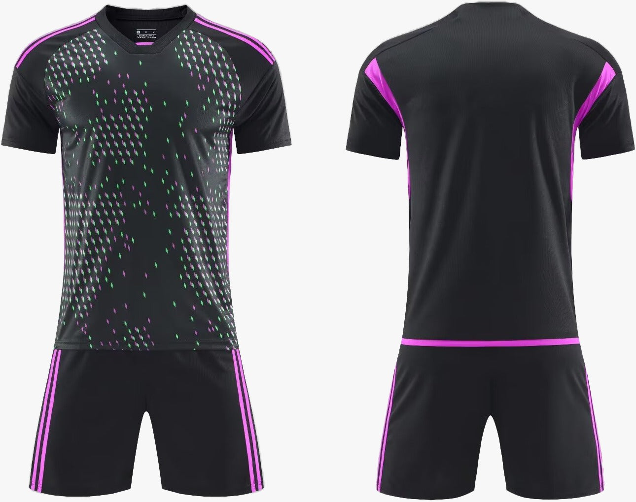 UNIFORME DEPORTIVO NEGRO Y MORADO SUBLIMABLE